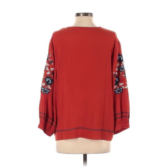 ✨Garnet Hill Embroidered-Yoke Bishop-Sleeve Sz Small Blouse✨ - Picture 7 of 13